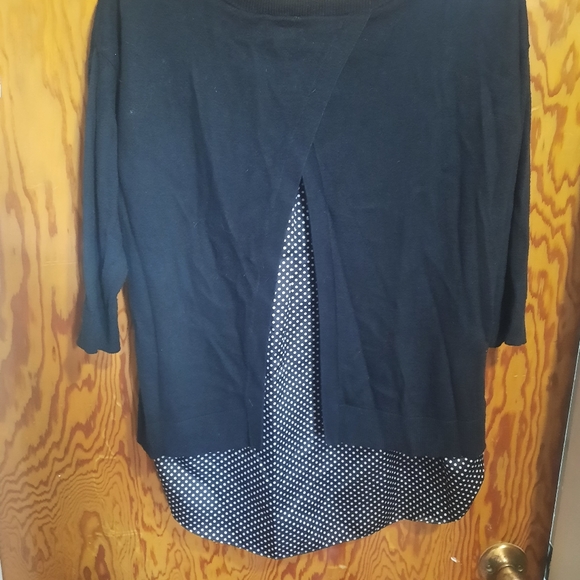 Black top, polka dot peekaboo back and bottom - Picture 2 of 2